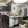 a kitchen with black appliances